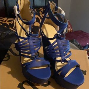 New Blue Wedge Sandals